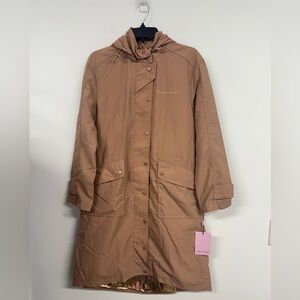 Avec Les Filles Tan Trench Coat with Hood